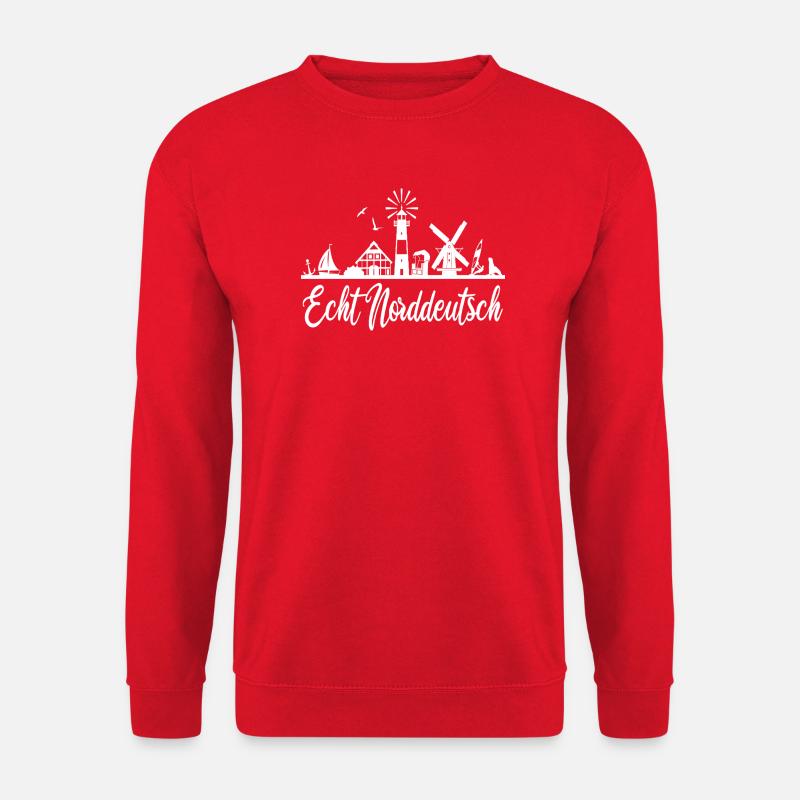 Echt Norddeutsch Küstenwindmühle Design - Unisex Pullover - Rot