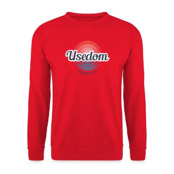 Usedom MeerLifestyle Stranddesign - Unisex Pullover - Rot - Vorne - Alina (178cm) & Michal (187cm)