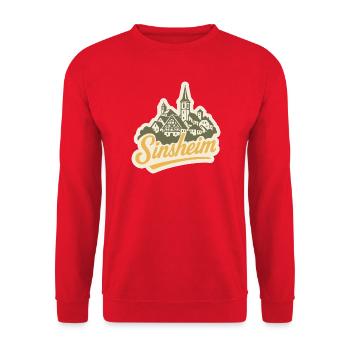Sinsheim Kraichgau - Illustration Handlettering - Unisex Pullover - Rot - Vorne - Alina (178cm) & Michal (187cm)