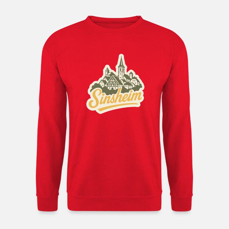 Sinsheim Kraichgau - Illustration Handlettering - Unisex Pullover - Rot