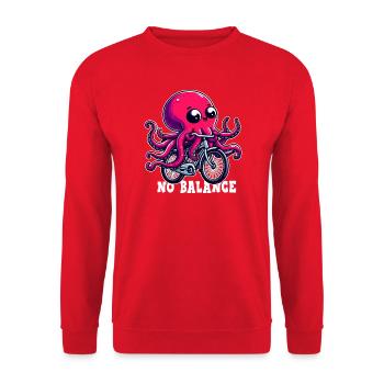 No Balance Cycling Octopus - Unisex Sweatshirt - red - Front - Alina (178cm) & Michal (187cm)