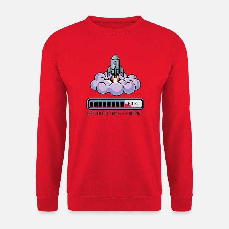Digital Retro – Existential Crisis – Loading... - Unisex Pullover - Rot
