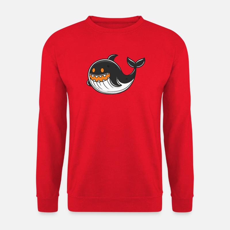 Whale Halloween Zombie - Unisex Sweatshirt - red