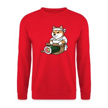 Shiba inu fait du Shusi - Sweat-shirt Unisexe - rouge - Devant - Alina (178cm) & Michal (187cm)