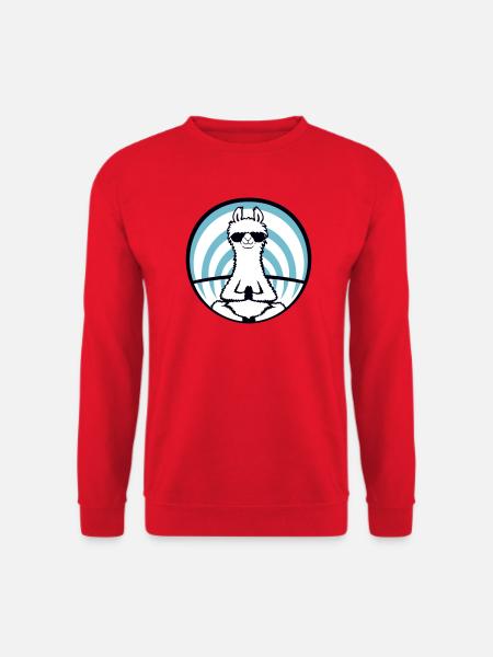 Lama Cool Zen Meditation Sunglasses Relaxed - Unisex Sweatshirt - red