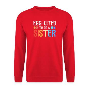 Gender Reveal Easter Mom-to-be - Unisex Sweatshirt - red - Front - Alina (178cm) & Michal (187cm)