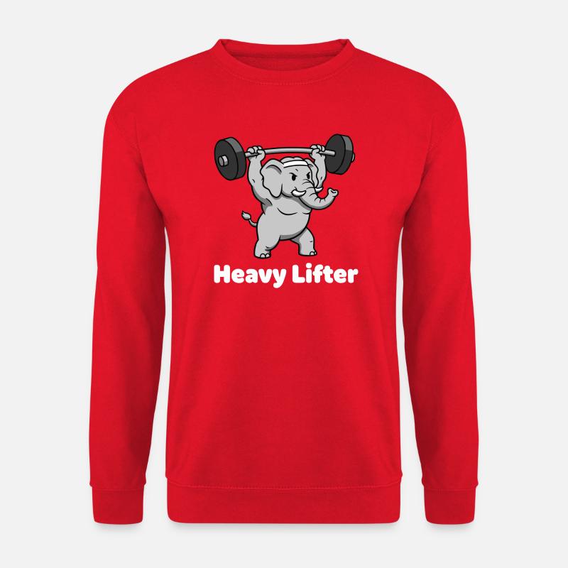 Heavy Lifter Elefant Krafttraining - Unisex Pullover - Rot