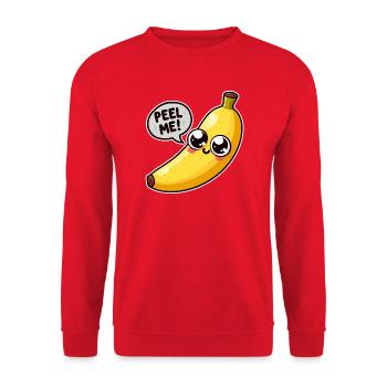 Banana Kawaii Peel Me - Unisex Sweatshirt - red - Front - Alina (178cm) & Michal (187cm)