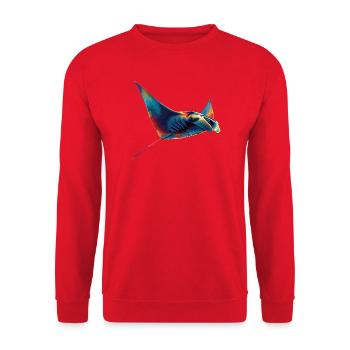 Manta Rochen Teufelsrochen Stachelrochen Taucher - Unisex Pullover - Rot - Vorne - Alina (178cm) & Michal (187cm)