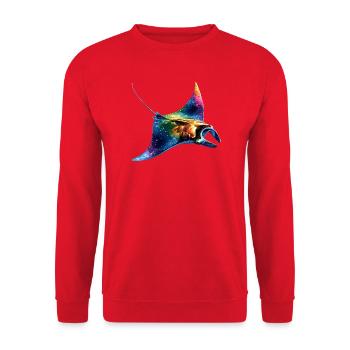 Manta Rochen Teufelsrochen Stachelrochen Taucher - Unisex Pullover - Rot - Vorne - Alina (178cm) & Michal (187cm)