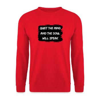 Ruhe Geist Spricht – Zitat Motiv Spiritualität - Sweat-shirt Unisexe - rouge - Devant - Alina (178cm) & Michal (187cm)