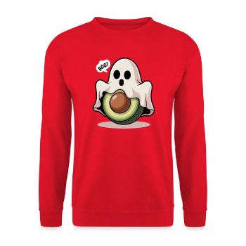 Avocado Geist Halloween - Unisex Pullover - Rot - Vorne - Alina (178cm) & Michal (187cm)