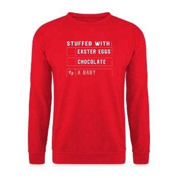Gender Reveal Pâques Future maman - Sweat-shirt Unisexe - rouge - Devant - Alina (178cm) & Michal (187cm)