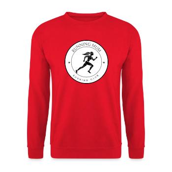 🏃‍♀️ Running Mum – Für alle laufbegeisterten Mama - Unisex Pullover - Rot - Vorne - Alina (178cm) & Michal (187cm)