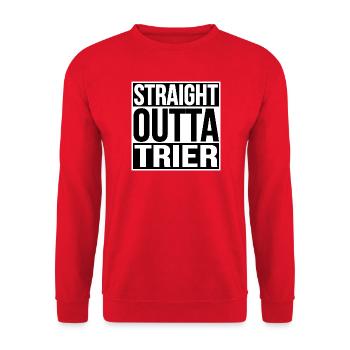 STRAIGHT OUTTA TRIER - Unisex Pullover - Rot - Vorne - Alina (178cm) & Michal (187cm)