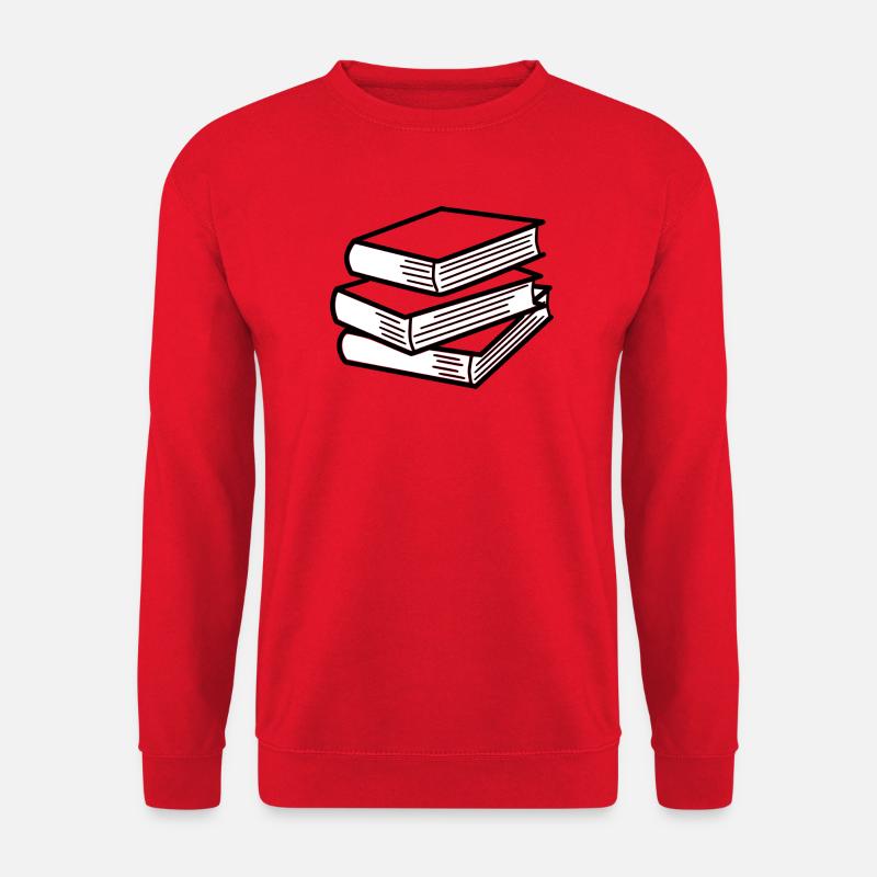 Bücherstapel - Unisex Pullover - Rot