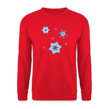 Winter stars - Unisex Sweatshirt - red - Front - Alina (178cm) & Michal (187cm)