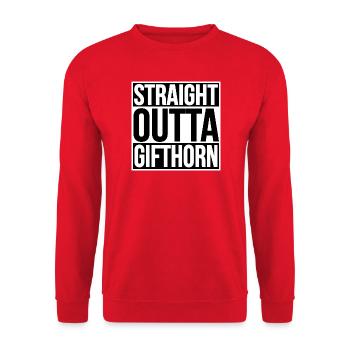 TOUT DROIT SORTI GIFTHORN - Sweat-shirt Unisexe - rouge - Devant - Alina (178cm) & Michal (187cm)