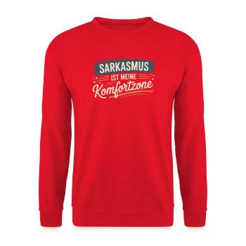 Le sarcasme est ma zone de confort – Drôle de dicton - Sweat-shirt Unisexe - rouge - Devant - Alina (178cm) & Michal (187cm)