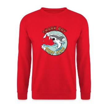 Shark Boy Surf Club Logo - Unisex Sweatshirt - red - Front - Alina (178cm) & Michal (187cm)