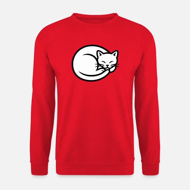 Schläfrige Katzensilhouette - Unisex Pullover - Rot