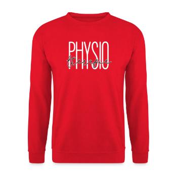Design élégant pour le service de physiothérapie - Sweat-shirt Unisexe - rouge - Devant - Alina (178cm) & Michal (187cm)