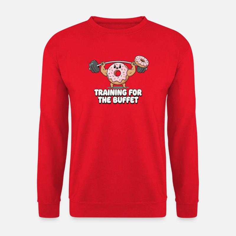 Donut Krafttraining Humor - Unisex Pullover - Rot