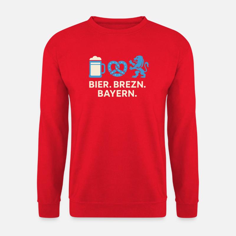 Bier Brezn Bayern Löwe Design - Unisex Pullover - Rot