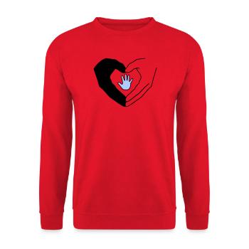 Famille Mains Coeur Amour Protection Vecteur - Sweat-shirt Unisexe - rouge - Devant - Alina (178cm) & Michal (187cm)