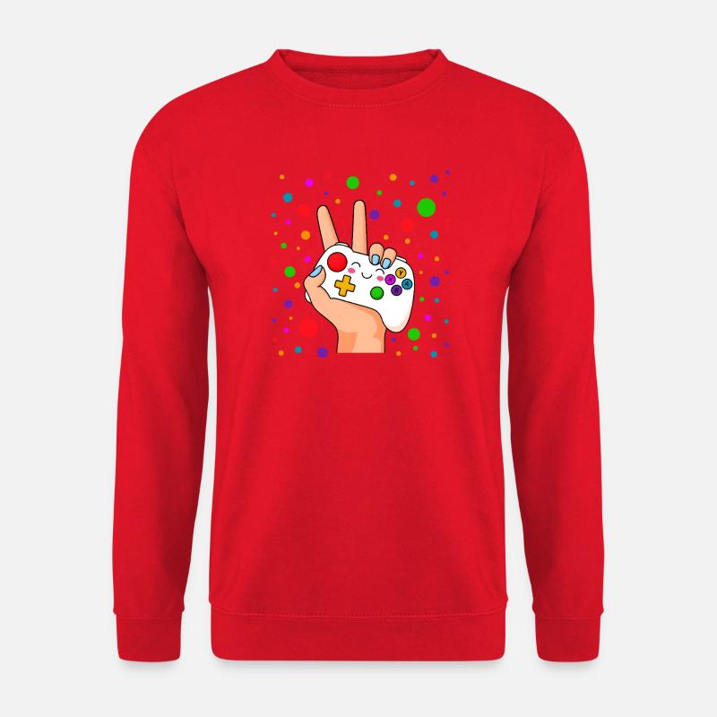 Peace Sign Controller Pop - Unisex Sweatshirt - red