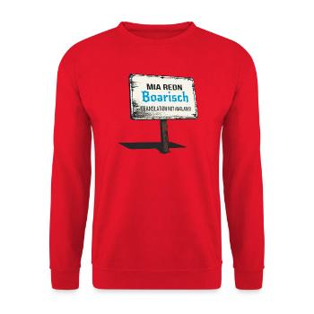 Mia Redn Bavarian dialect Humor - Unisex Sweatshirt - red - Front - Alina (178cm) & Michal (187cm)