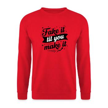 Fake It Til You Make It - Success Confidence Minds - Sweat-shirt Unisexe - rouge - Devant - Alina (178cm) & Michal (187cm)