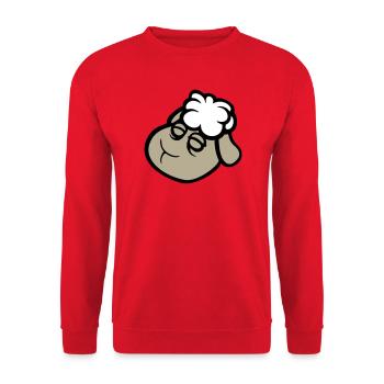 Schaf Gesicht Traurig Müde Erschöpft Schlafend Süß - Unisex Pullover - Rot - Vorne - Alina (178cm) & Michal (187cm)