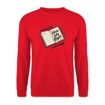Idées prendre son envol Carnet d’art - Sweat-shirt Unisexe - rouge - Devant - Alina (178cm) & Michal (187cm)