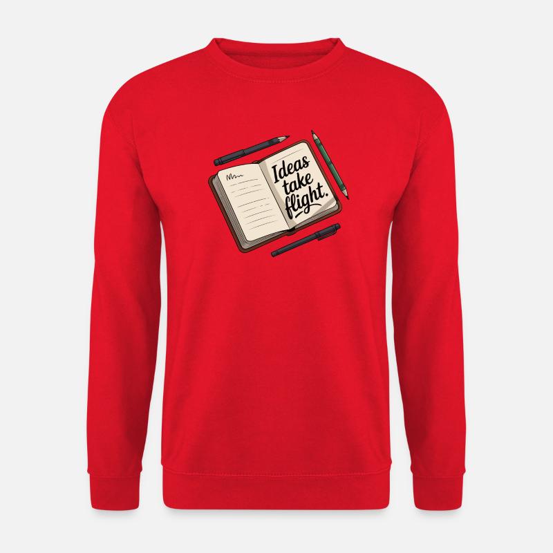Ideas Take Flight Notebook Art - Unisex Sweatshirt - red