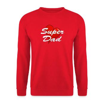 super dad - Unisex Sweatshirt - red - Front - Alina (178cm) & Michal (187cm)