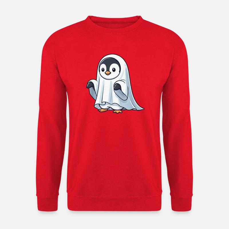 Funny Halloween Penguin Ghost Ghost Cartoon - Unisex Sweatshirt - red