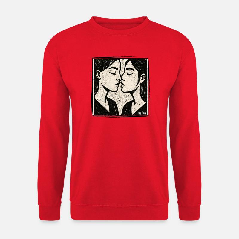 zwei Frauengesichter Kuss Touch - Unisex Pullover - Rot