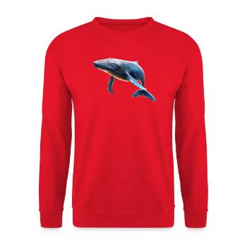 Blauwal Wal Blauwale Walgesang Taucher Ozean Wale - Unisex Pullover - Rot - Vorne - Alina (178cm) & Michal (187cm)