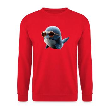 Blauwal Wal Blauwale Walgesang Taucher Ozean Wale - Unisex Pullover - Rot - Vorne - Alina (178cm) & Michal (187cm)