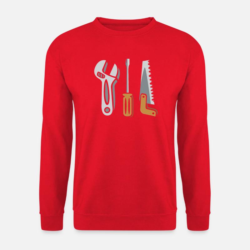 Werkzeug Set – Heimwerker Design - Unisex Pullover - Rot