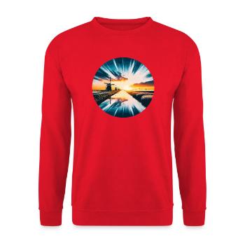The Netherlands is a land of water - Unisex Sweatshirt - red - Front - Alina (178cm) & Michal (187cm)