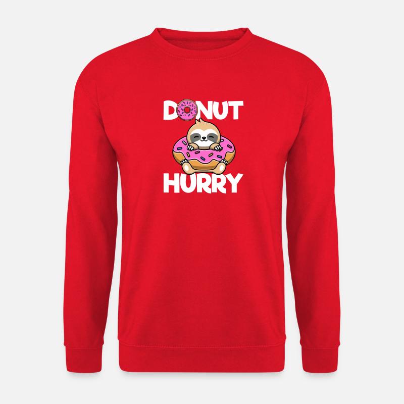 Donut Hurry Faultier Doughnut - Unisex Pullover - Rot