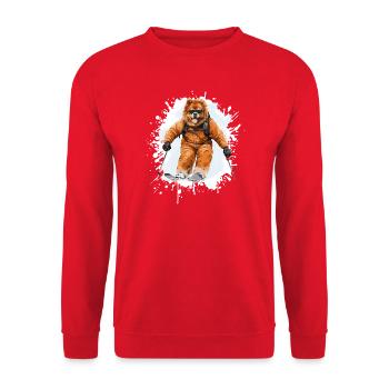 Chow Chow Dog Ski Skiing Sports - Unisex Sweatshirt - red - Front - Alina (178cm) & Michal (187cm)