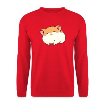 Schlafender Hamster - Unisex Pullover - Rot - Vorne - Alina (178cm) & Michal (187cm)