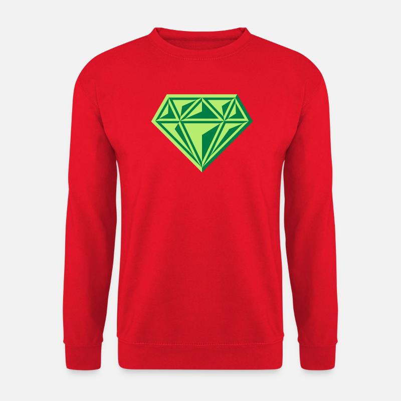 Diamant (Edelstein / Brillant / Symbol / Gre / 2C) - Unisex Pullover - Rot