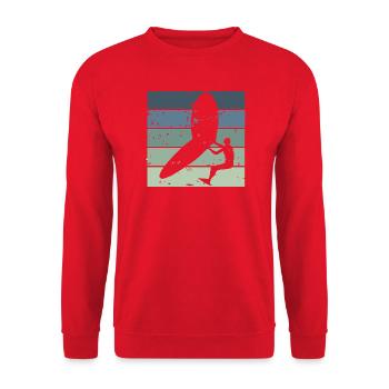 Silhouette Wingfoiler avec planche de surf - Sweat-shirt Unisexe - rouge - Devant - Alina (178cm) & Michal (187cm)