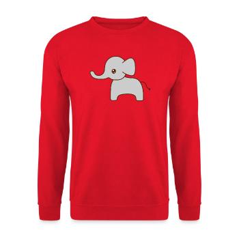 Gentle Grey Elephant Sketch - Unisex Sweatshirt - red - Front - Alina (178cm) & Michal (187cm)