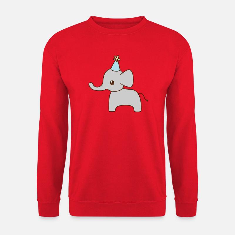 Elefant Party Hut - Unisex Pullover - Rot