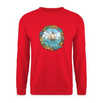 Graffiti Voyage en mer - Sweat-shirt Unisexe - rouge - Devant - Alina (178cm) & Michal (187cm)